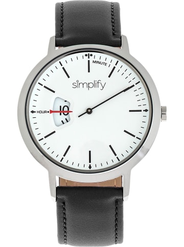Simplify Quarzuhr "The 6500" in Schwarz/ Silber/ Weiß