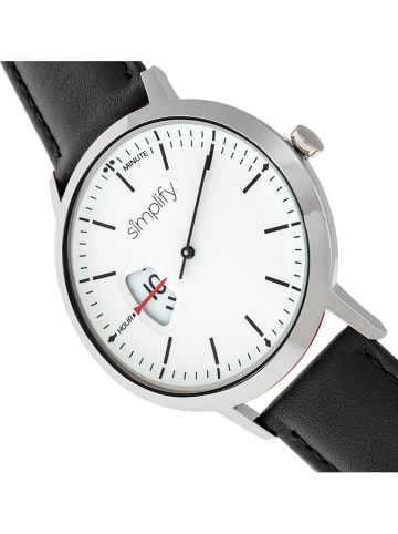 Simplify Kwartshorloge "The 6500" zwart/zilverkleurig/wit