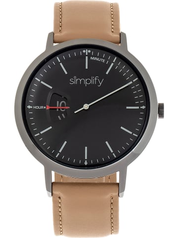 Simplify Quarzuhr "The 6500" in Beige/ Silber/ Schwarz