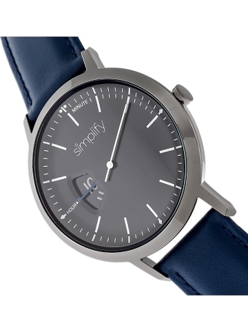 Simplify Zegarek kwarcowy "The 6500" w kolorze srebrno-granatowo-czarnym
