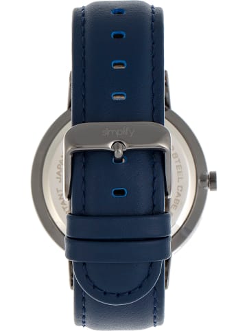 Simplify Quarzuhr "The 6500" in Dunkelblau/ Silber/ Schwarz