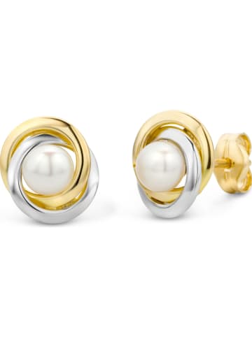 Revoni Gouden/witgouden oorstekers met parels