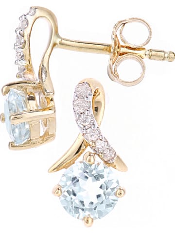 Revoni Gouden oorstekers met diamanten