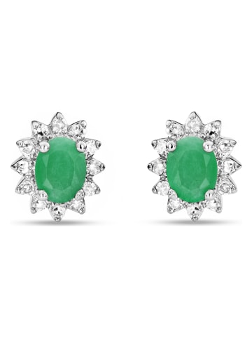 Revoni Witgouden oorstekers met diamanten