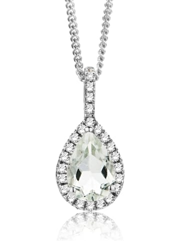 Revoni Witgouden ketting met diamanten hanger - (L)45 cm