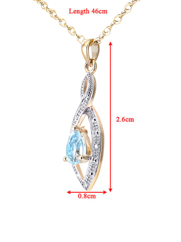 Revoni Gouden ketting met diamanten en topaas - (L)46 cm