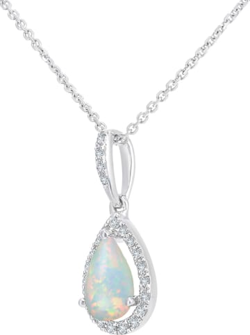 Revoni Weißgold-Anhänger mit Diamanten und Opal