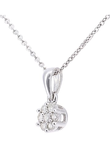 Diamant Exquis Weißgold-Halskette mit Diamant-Anhänger - (L)46 cm