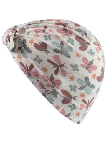 Sterntaler Knotenmütze "Schmetterling" in Weiß/ Bunt