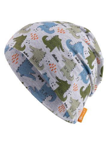 Sterntaler Beanie "Krokodile" in Grau/ Blau