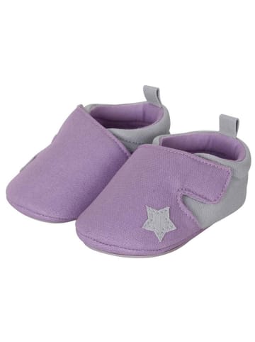 Sterntaler Krabbelschuhe in Lila/ Grau