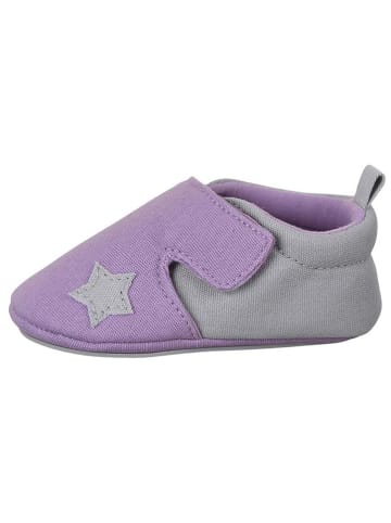 Sterntaler Krabbelschuhe in Lila/ Grau