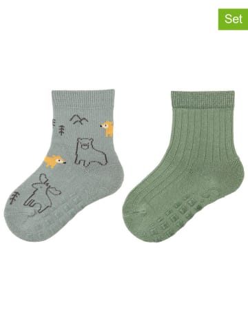 Sterntaler 2er-Set: ABS-Socken "Waldtiere" in Grün