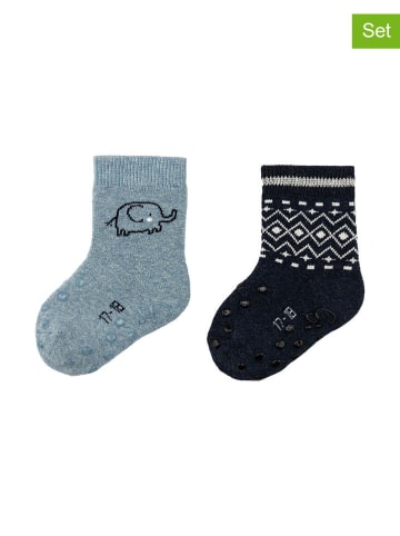Sterntaler® 2er-Set: Baby ABS-Socken in Blau/ Dunkelblau