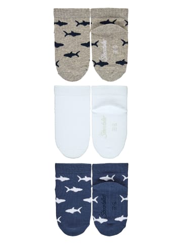 Sterntaler 3er-Set: Socken in Khaki/ Dunkelblau/ Weiß