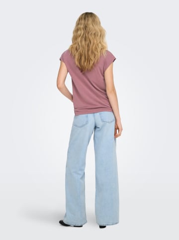 ONLY Koszulka "Free" w kolorze szaroróżowym