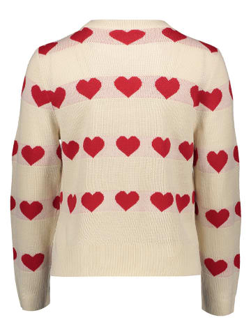 ONLY Pullover in Beige/ Rot