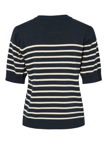 YAS Pullover in Dunkelblau/ Weiß