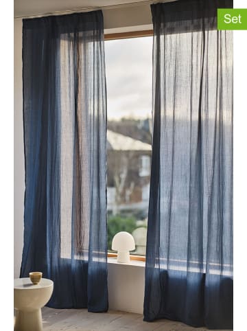 Jotex Zasłony (2 szt.) "Cia" w kolorze granatowym