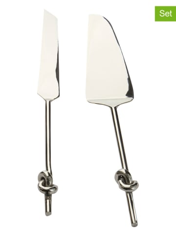 Jotex Łopatki (2 szt.) "Loop" w kolorze srebrnym do ciast - dł. 30 cm