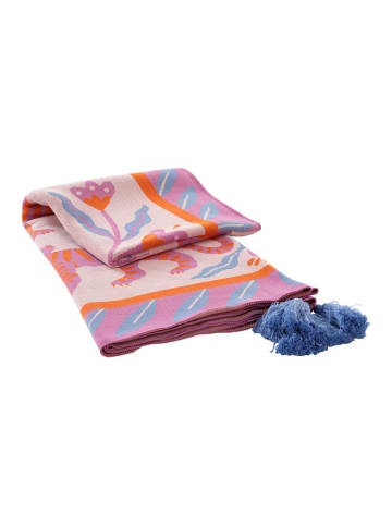 Jotex Narzuta "Roar" w kolorze jasnoróżowo-błękitno-pomarańczowym