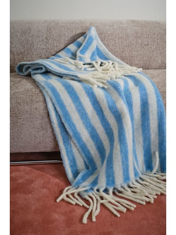 Jotex Wolltagesdecke ''Ulli'' in Creme/ Hellblau