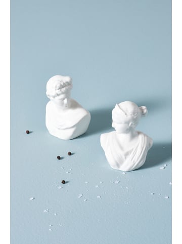 Jotex 2tlg. Set: Salz- & Pfefferstreuer ''Vita'' in Weiß - (L)9,5 cm