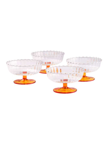 Jotex Miski deserowe (4 szt.) "Flora" w kolorze pomarańczowym - wys. 7,5 x Ø 13,5 cm