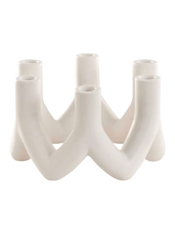 Jotex Kerzenhalter ''Lucia'' in Weiß - (H)14,5 x Ø 25,5 cm