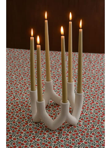 Jotex Świecznik "Lucia" w kolorze białym - wys. 14,5 x Ø 25,5 cm