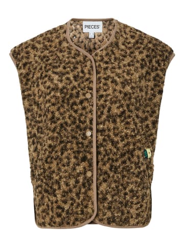 Pieces Teddyweste "Pckatty" in Hellbraun