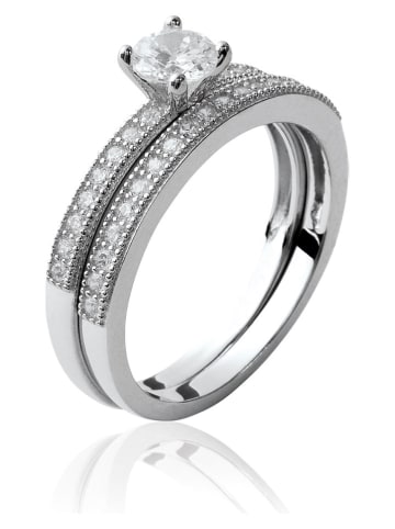 l'atelier précieux 2er-Set: Silber-Ringe mit Edelsteinen