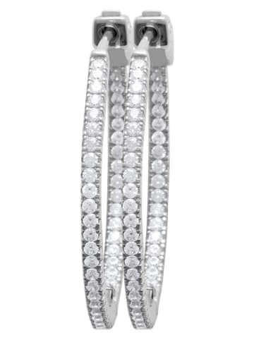 l'atelier précieux Silber-Creolen mit Edelsteinen