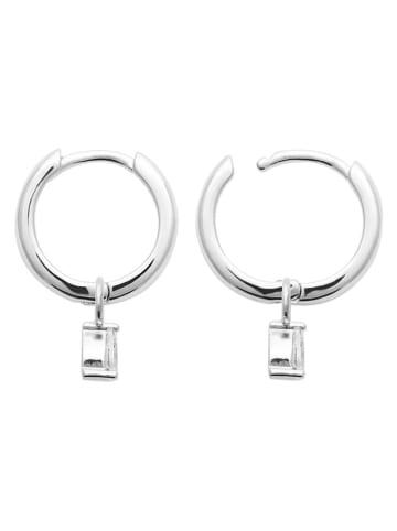 l'atelier précieux Silber-Creolen mit Edelsteinen