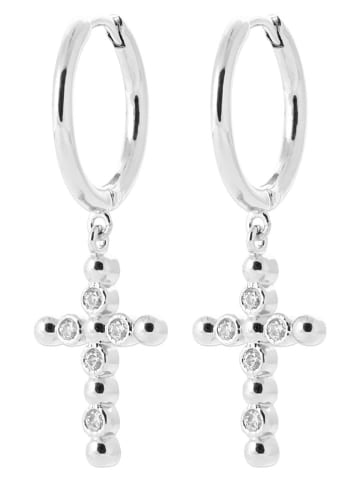 l'atelier précieux Silber-Creolen mit Edelsteinen