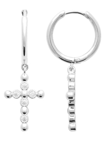 l'atelier précieux Silber-Creolen mit Edelsteinen