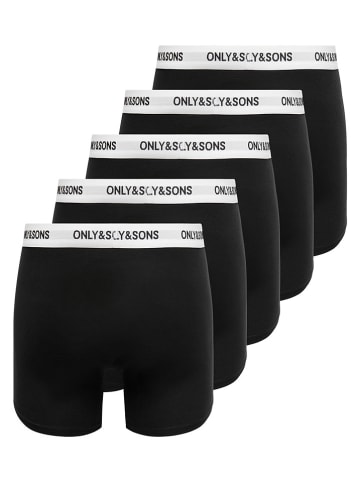 ONLY & SONS 5er-Set: Boxershorts "Onstrey" in Schwarz