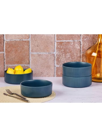Björn 4-delige set: ontbijtkommen "Scandi" donkerblauw - Ø 16,5 cm