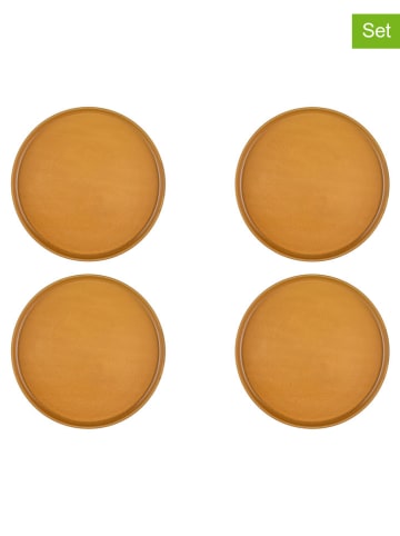 Björn 4-delige set: dinerborden "Scandi" okergeel - Ø 27,5 cm