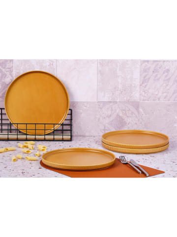 Björn Talerze obiadowe (4 szt.) "Scandi" w kolorze musztardowym - Ø 27,5 cm