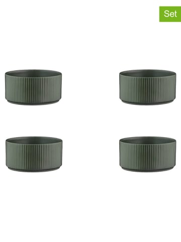 Björn 4-delige set: serveerkommen "Scandi" olijfgroen - Ø 12 cm