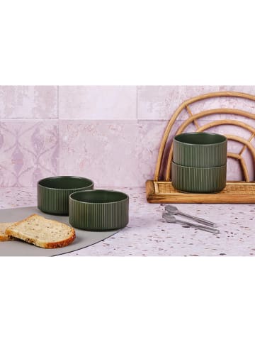 Björn Miski (4 szt.) "Scandi" w kolorze oliwkowym do serwowania - Ø 12 cm
