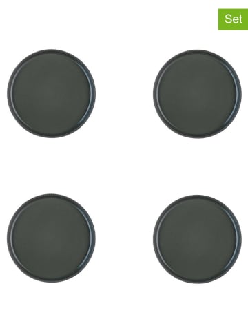Björn 4-delige set: bijgerechtborden "Scandi" olijfgroen - Ø 16,5 cm