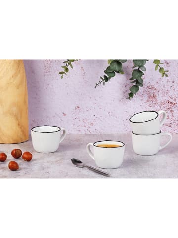 Björn Filiżanki (4 szt.) "Pure" w kolorze biało-czarnym - 120 ml