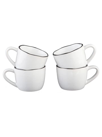 Björn Filiżanki (4 szt.) "Pure" w kolorze biało-czarnym - 120 ml