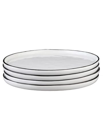 Björn 4-delige set: dessertborden "Pure" wit/zwart - Ø 21,5 cm