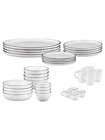 Björn 32-delig tafelservies "Pure" wit/zwart