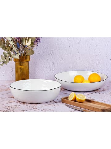 Björn 2-delige set: fruitschalen "Pure" wit/zwart