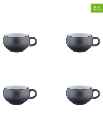 Björn 4-delige set: koffiekoppen "Gourmet" zwart/wit - 120 ml