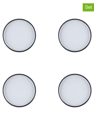 Björn 4-delige set: bijgerechtborden "Gourmet" zwart/wit - Ø 15,5 cm